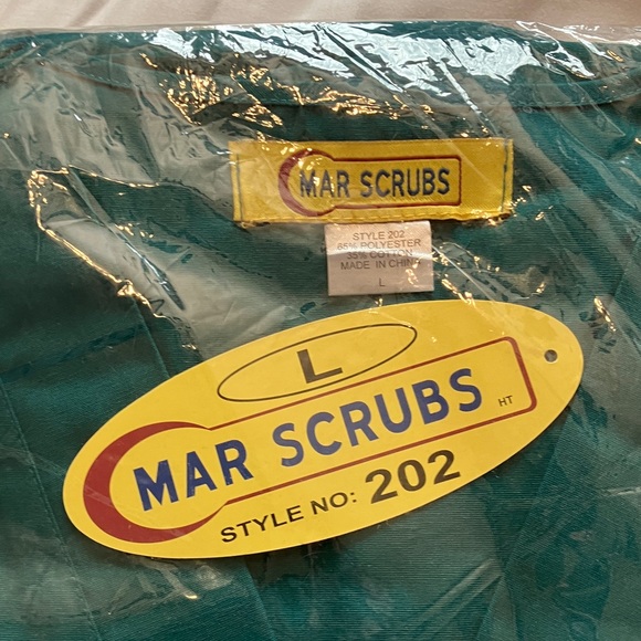 Women's Scrub Top Bundle Blue, Black, Cream With Green Uniform Set - Picture 3 of 11